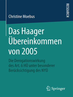cover image of Das Haager Übereinkommen von 2005